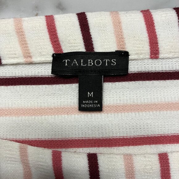 Talbots Women's Striped Long Sleeve Boat Neck Top Multi-Color Size Medium - Picture 2 of 7
